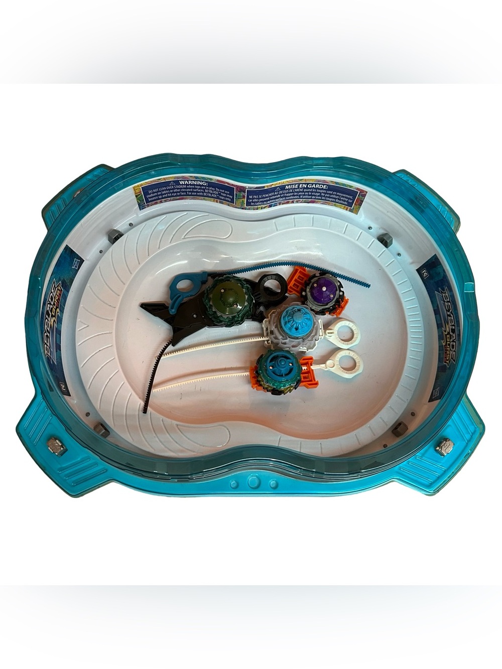 Beyblade Burst Rise Stadium + Tops and Launchers